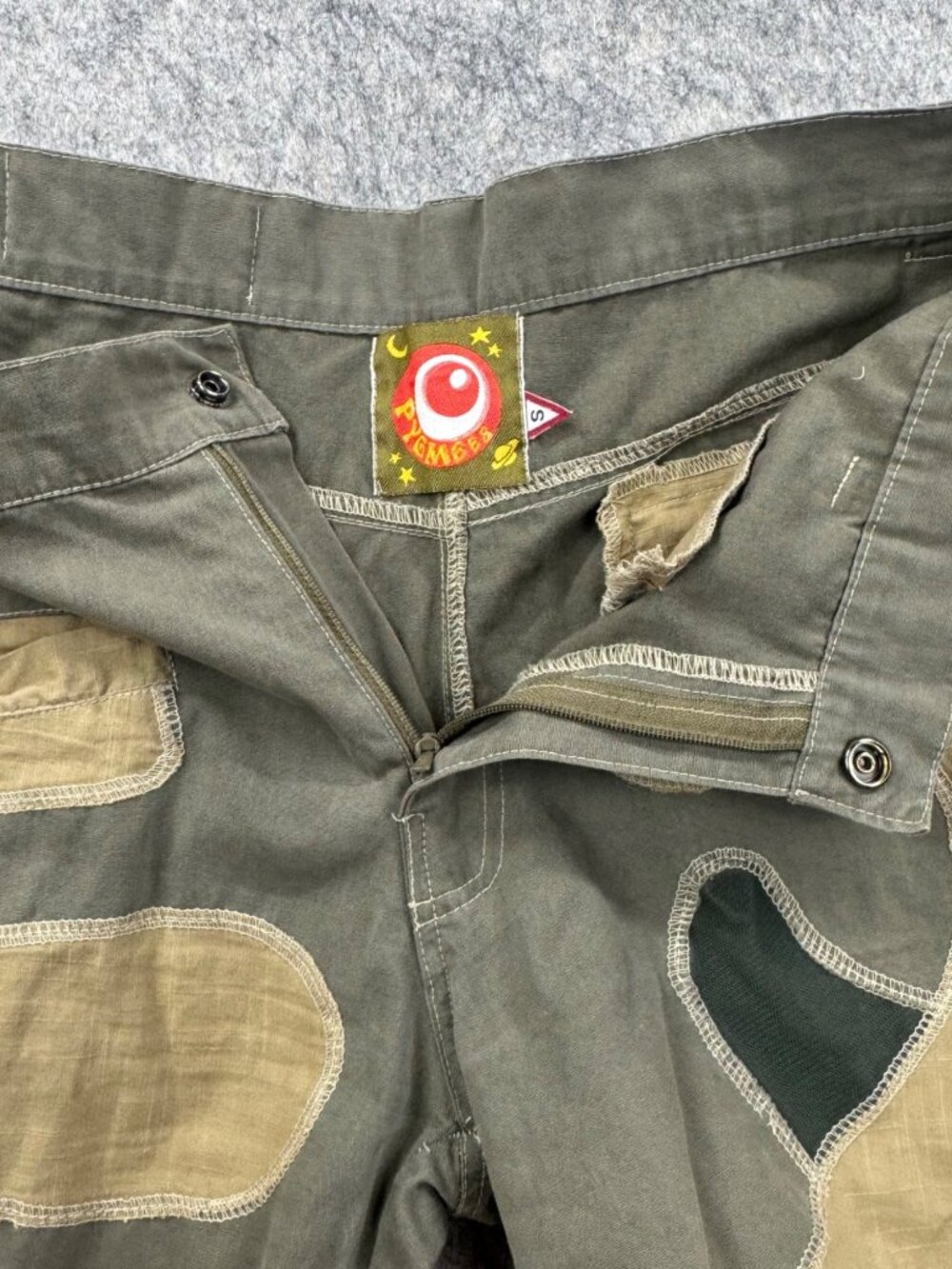 Pygmees Pants Y2K Vintage Camo Cut Out Jean Size Small Cotton - Picture 7 of 10